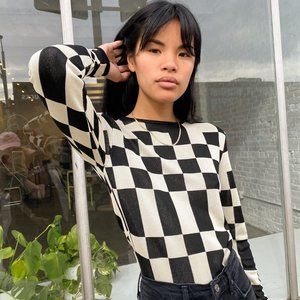 Paloma Wool El Valle Check Long Sleeve Top